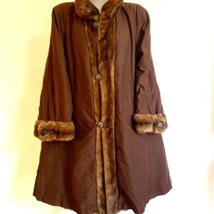 Vintage Mink Reversible for coat chestnut M/L